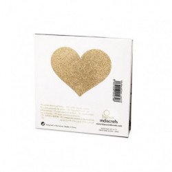 BIJOUX - INDISCRETS FLASH CUBIERTOS PARA PEZONES CON FORMA DE CORAZÓN DORADO