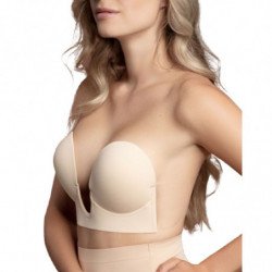 BYE-BRA - SUJETADOR SIN ASAS FORMA U BEIGE COPA E