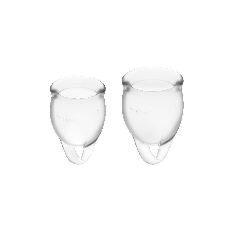 SATISFYER - FEEL CONFIDENT KIT COPA MENSTRUAL TRANSPARENTE 15 + 20 ML