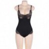 SUBBLIME - QUEEN PLUS TEDDY CON BORDES TRANSPARENTES Y FLECOS NEGROS
