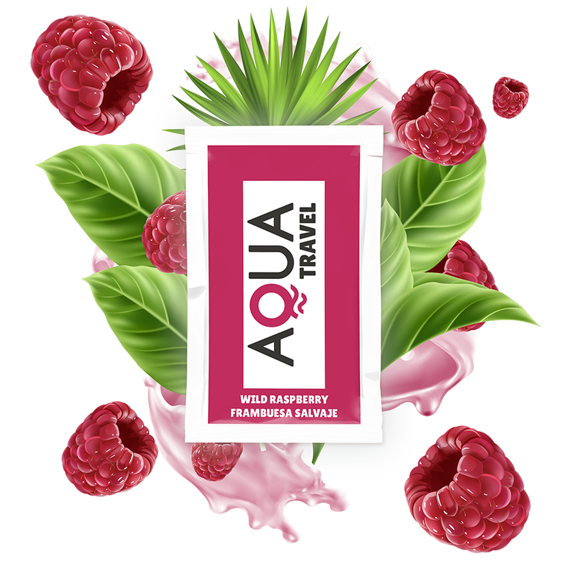 AQUA TRAVEL - LUBRICANTE A BASE DE AGUA CON SABOR A FRAMBUESA SILVESTRE 6 ML