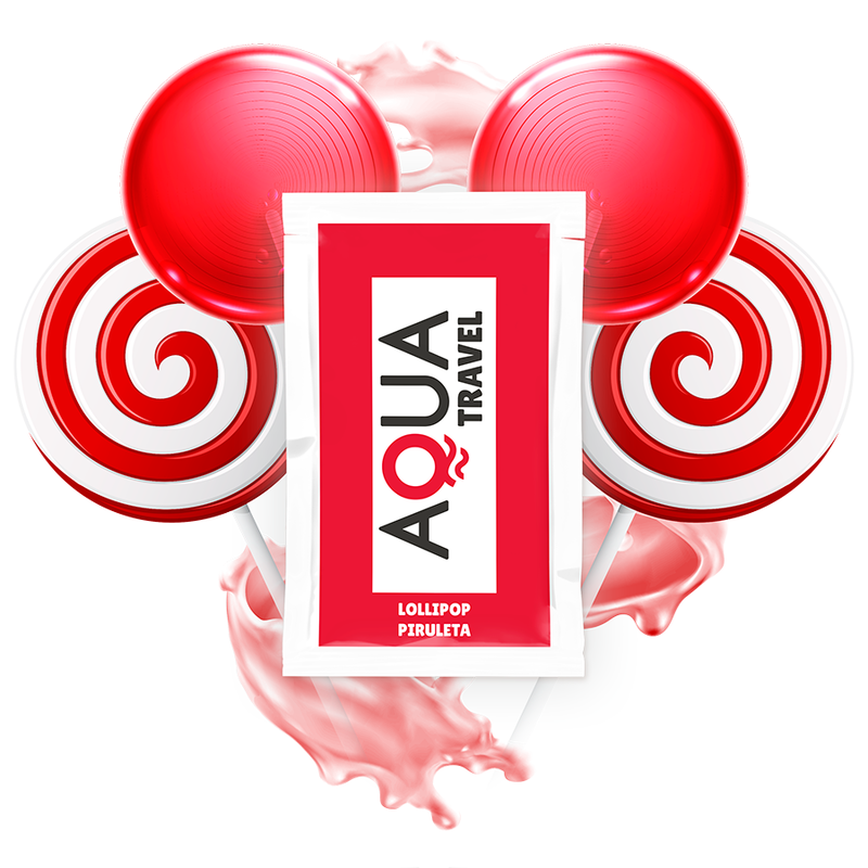 AQUA TRAVEL - LUBRICANTE A BASE DE AGUA CON SABOR A PIRULETA 6 ML