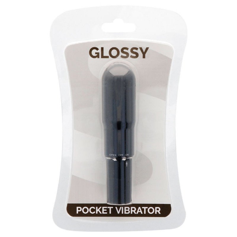 VIBRADOR DE BOLSILLO NEGRO BRILLANTE