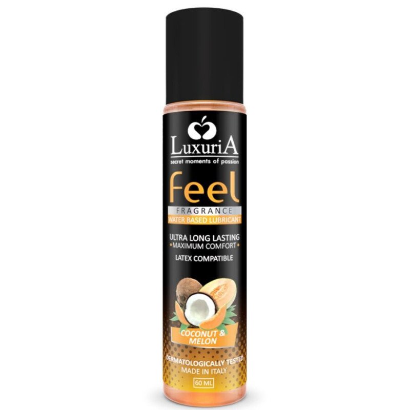 ÍNTIMA - LUBRICANTE A BASE DE AGUA CON SABOR A COCO Y MELÓN, SENSACIÓN DE LUJO, 60 ML