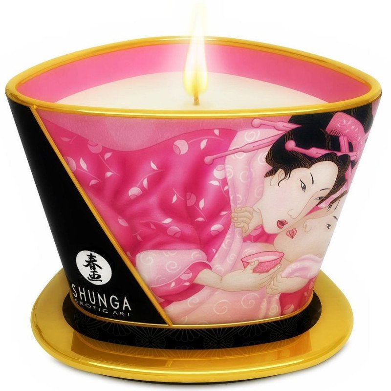 SHUNGA - MINI CARESS BY CANDELIGHT VELA DE MASAJE ROSAS AFRODISÍACAS 170 ML