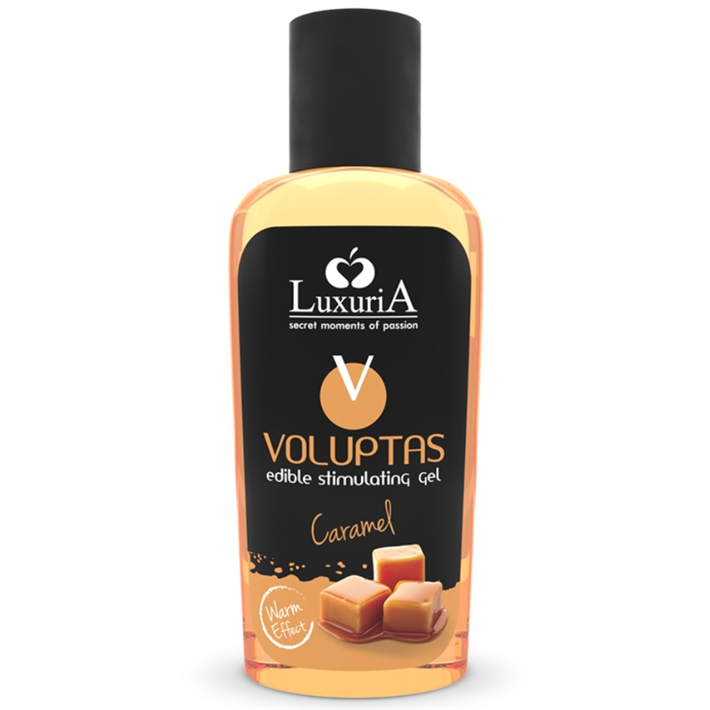 ÍNTIMA LUXURIA - VOLUPTAS GEL DE MASAJE COMESTIBLE CON EFECTO CALOR - CARAMELO 100 ML