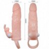 BAILE - FUNDA PARA PENE DE HOMBRE VALIENTE CON CONEJO Y CARNE DE DOBLE MOTOR 16,5 CM