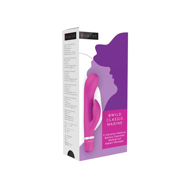 B SWISH - VIBRADOR MARINO CLÁSICO BWILD CONEJO COLOR CEREZA