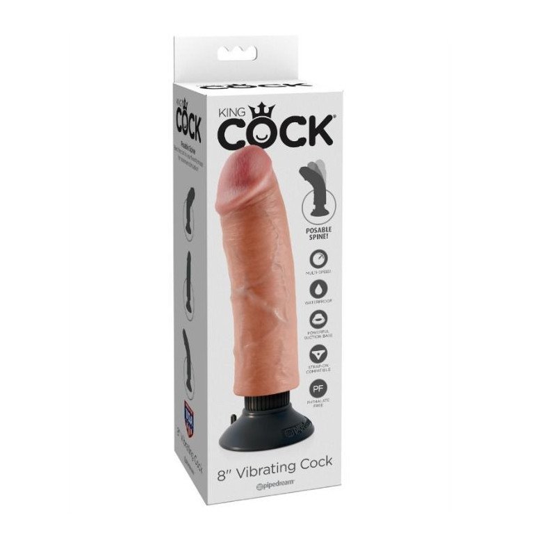 KING COCK - PENE VIBRADOR DE 20,32 CM