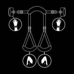 FETISH SUBMISSIVE - POSICIÓN PIERNAS ABIERTAS CON ESPOSAS CON FORRO DE NOPRENO