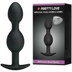 PRETTY LOVE - BOLAS ANALES DE SILICONA DE 12,5 CM NEGRAS