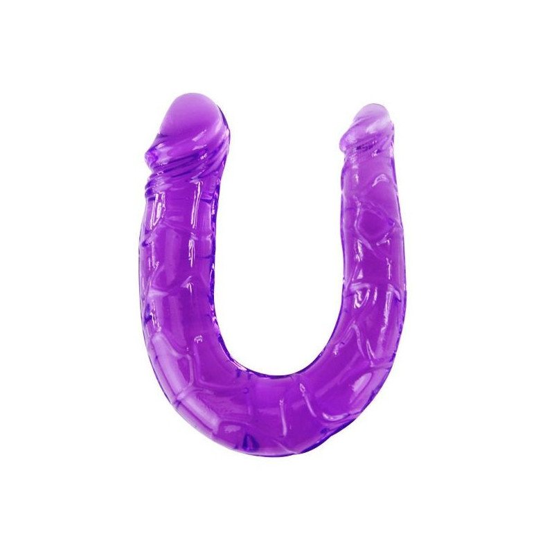 BAILE - DILDO DOBLE DE GELATINA FLEXIBLE LILA