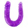BAILE - DILDO DOBLE DE GELATINA FLEXIBLE LILA