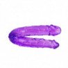 BAILE - DILDO DOBLE DE GELATINA FLEXIBLE LILA