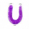 BAILE - DILDO DOBLE DE GELATINA FLEXIBLE LILA