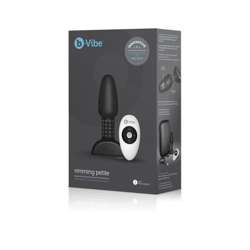B-VIBE - RIMMING CONTROL REMOTO ANAL PLUG PETITE NEGRO
