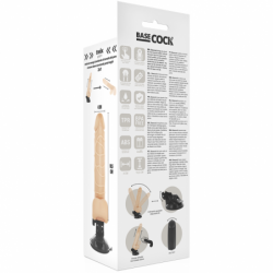 BASECOCK - VIBRADOR REALISTA CON CONTROL REMOTO COLOR CARNE 18,5 CM -O- 4CM