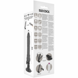 BASECOCK - VIBRADOR REALISTICO CONTROL REMOTO NEGRO 19.5 CM -O- 4 CM