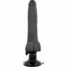 BASECOCK - VIBRADOR REALISTA NEGRO CON CONTROL REMOTO Y TESTÍCULOS 20 CM -O- 4 CM
