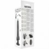 BASECOCK - VIBRADOR REALISTA NEGRO CON CONTROL REMOTO Y TESTÍCULOS 20 CM -O- 4 CM