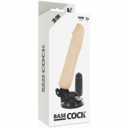 BASECOCK - VIBRADOR REALISTA CON CONTROL REMOTO, COLOR CARNE, 20 CM -O- 4 CM