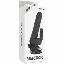 BASECOCK - VIBRADOR REALISTA CON CONTROL REMOTO NEGRO 18,5 CM -O- 4CM