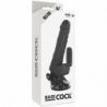 BASECOCK - VIBRADOR REALISTA CON CONTROL REMOTO NEGRO 18,5 CM -O- 4CM