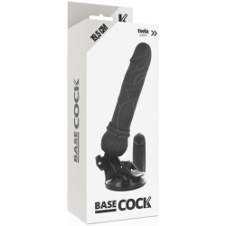 BASECOCK - VIBRADOR REALISTA CON CONTROL REMOTO NEGRO 19,5 CM -O- 4 CM