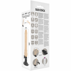 BASECOCK - VIBRADOR REALISTA CON CONTROL REMOTO COLOR CARNE 19,5 CM -O- 4 CM