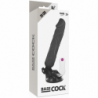 BASECOCK - VIBRADOR REALISTA CON CONTROL REMOTO NEGRO 20 CM -O- 4 CM