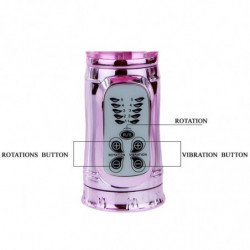 BAILE - VIBRADOR RECARGABLE CON ROTACION Y ESTIMULADOR THROBBING BUTTERF