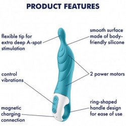 SATISFACTOR - INCREÍBLE VIBRADOR TURQUESA DE 2 PUNTOS