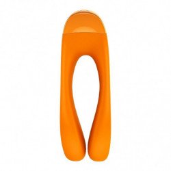 SATISFACTOR - VIBRADOR DE DEDO CON FORMA DE BASTÓN DE CARAMELO NARANJA