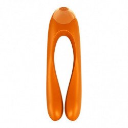 SATISFACTOR - VIBRADOR DE DEDO CON FORMA DE BASTÓN DE CARAMELO NARANJA