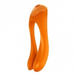 SATISFACTOR - VIBRADOR DE DEDO CON FORMA DE BASTÓN DE CARAMELO NARANJA