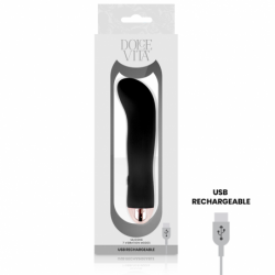 DOLCE VITA - VIBRADOR RECARGABLE DOS NEGROS 7 VELOCIDADES