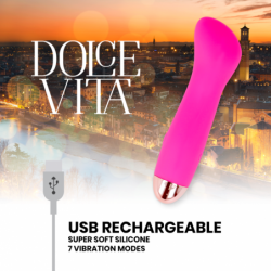 DOLCE VITA - VIBRADOR RECARGABLE ROSA DE 7 VELOCIDADES