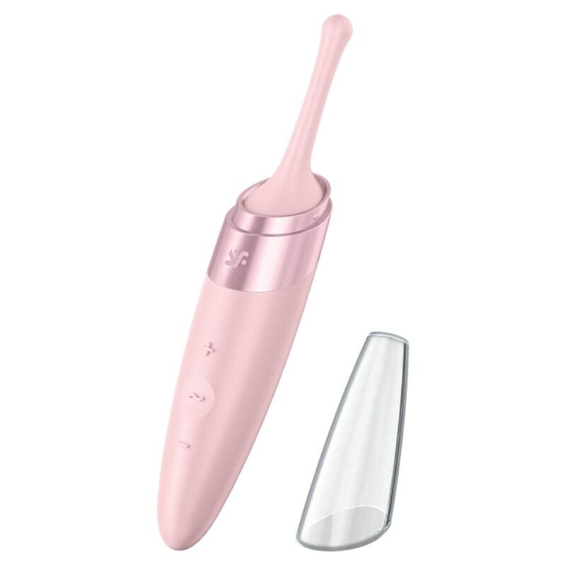 SATISFACTOR - VIBRADOR DE CLÍTORIS ROSA CON PUNTA GIRATORIA