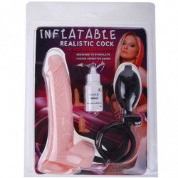 BAILE - DILDO INFLABLE REALISTA CON VENTOSA DE 15 CM