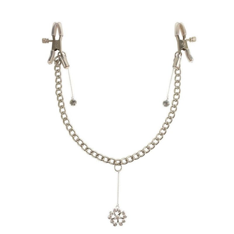 FETISH FANTASY SERIES - PINZAS CON CADENA PARA PEZONES TRÉBOL