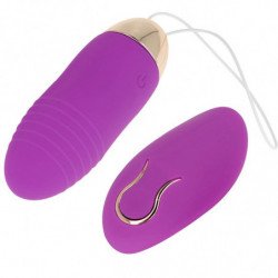 OHMAMA - HUEVO VIBRADOR CON CONTROL REMOTO, 10 VELOCIDADES, COLOR MORADO