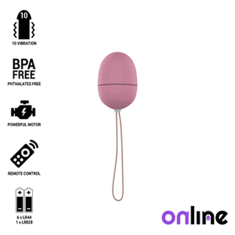 ONLINE - HUEVO VIBRATORIO ROSA CON CONTROL REMOTO