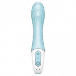 SATISFACTOR - VIBRADOR DE AIRE CON BOMBA 5+ VIBRADOR INFLABLE PARA EL PUNTO G APLICABLE AZUL