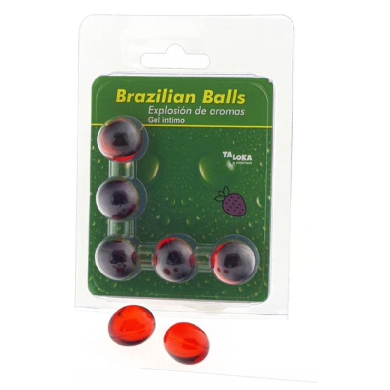 TALOKA - 5 BOLAS BRASILEÑAS DE GEL ÍNTIMO DE FRESA