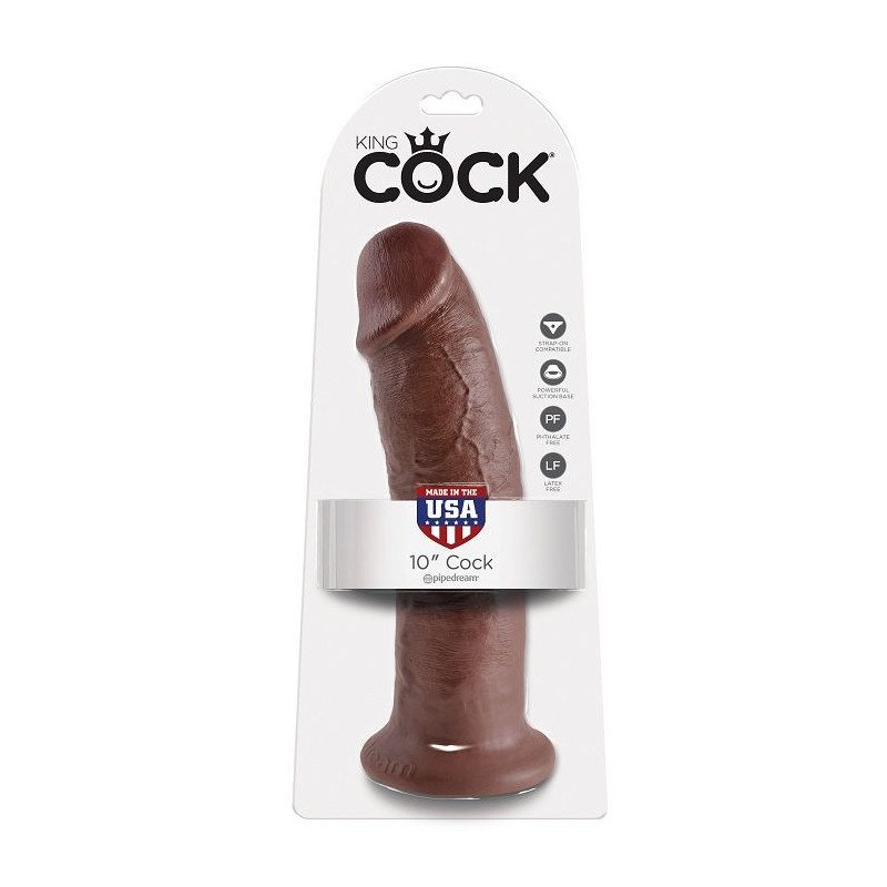 KING COCK - 10 PENE MARRON 25.4 CM