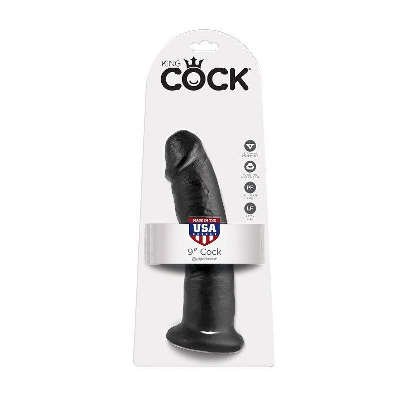 KING COCK - 9 PENE NEGRO 22.9 CM