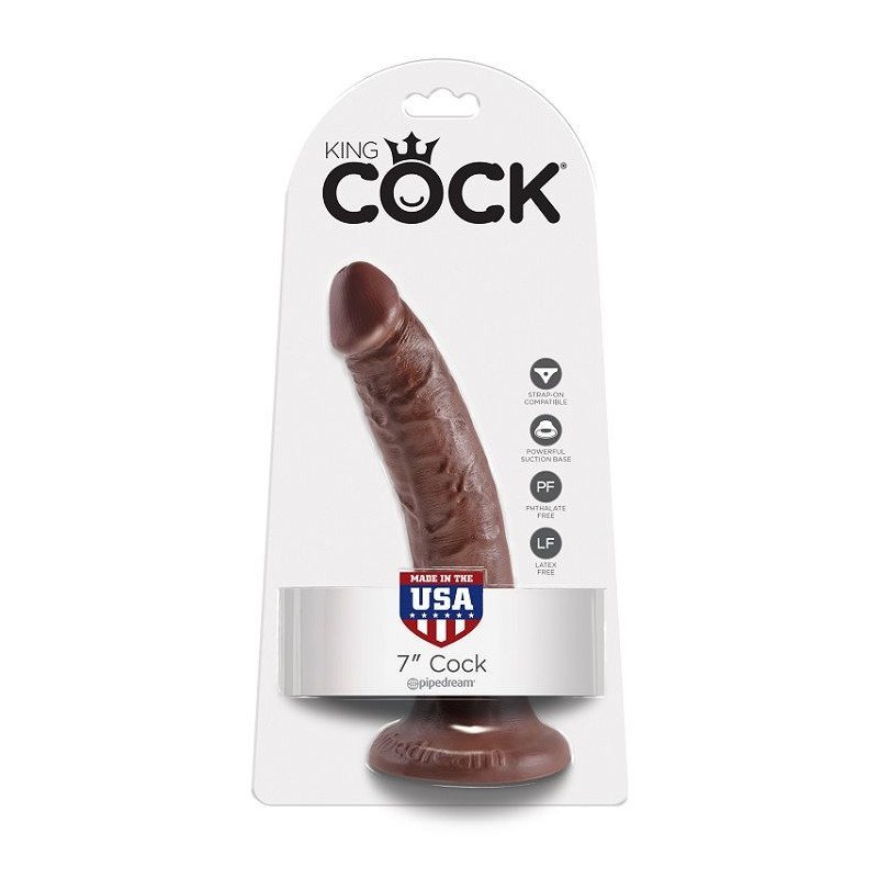 KING COCK - 7 PENE COLOR CHOCOLATE 17.8 CM