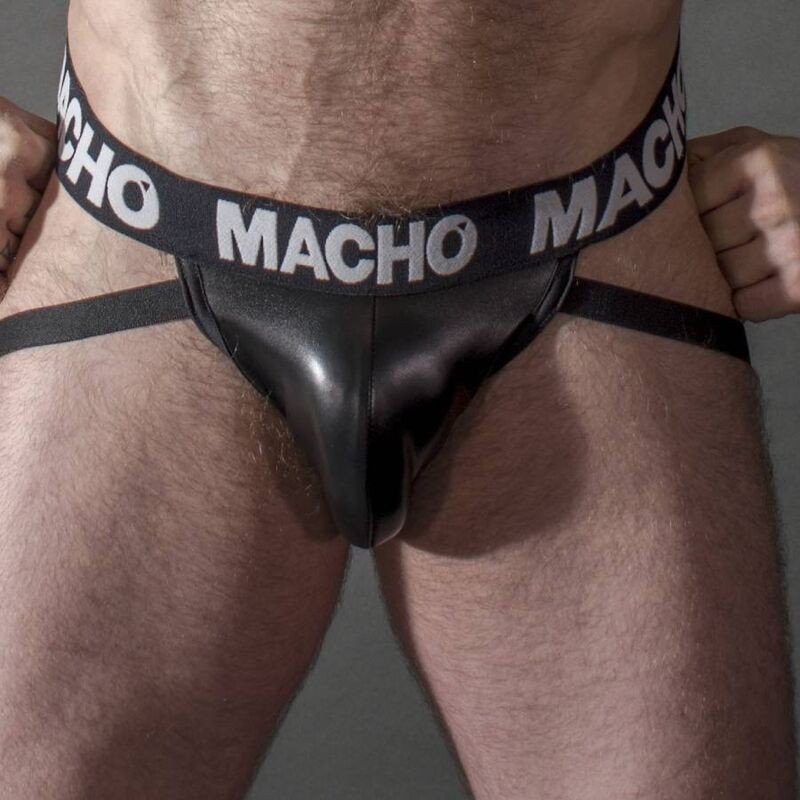 MACHO - MX25NC JOCK DE CUERO NEGRO L