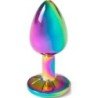 SECRETPLAY - Tapón anal metálico arcoíris, tamaño pequeño 7 cm