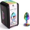 SECRETPLAY - Tapón anal metálico arcoíris, tamaño pequeño 7 cm